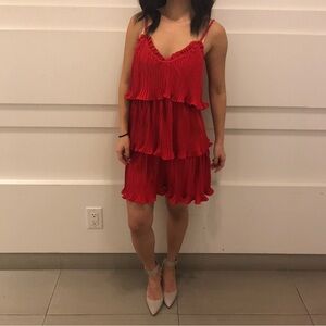 Tiered crepe mini dress